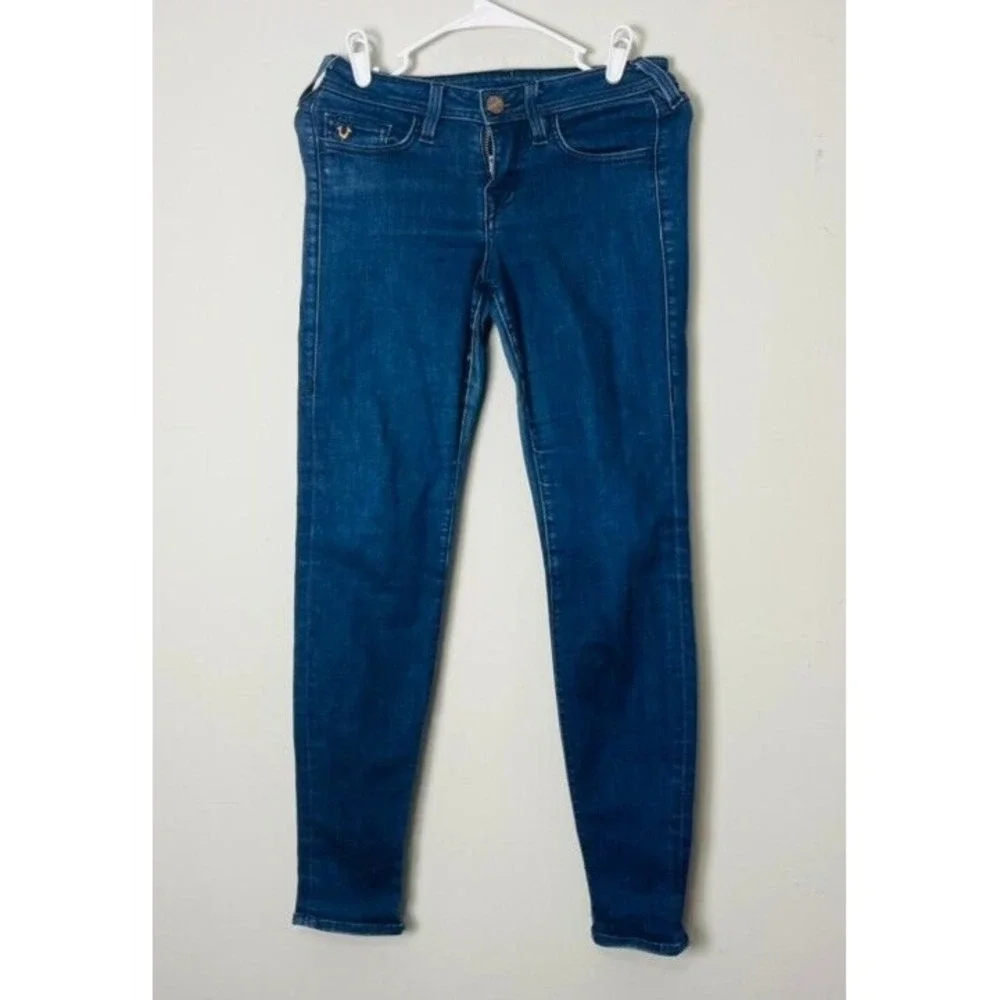 True Religion Pants Womens Size 26 Blue‎ Dark Wash Denim Skinny Jeans Stretch